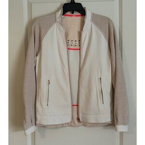 lululemon athletica White and Beige Bomber Jacket